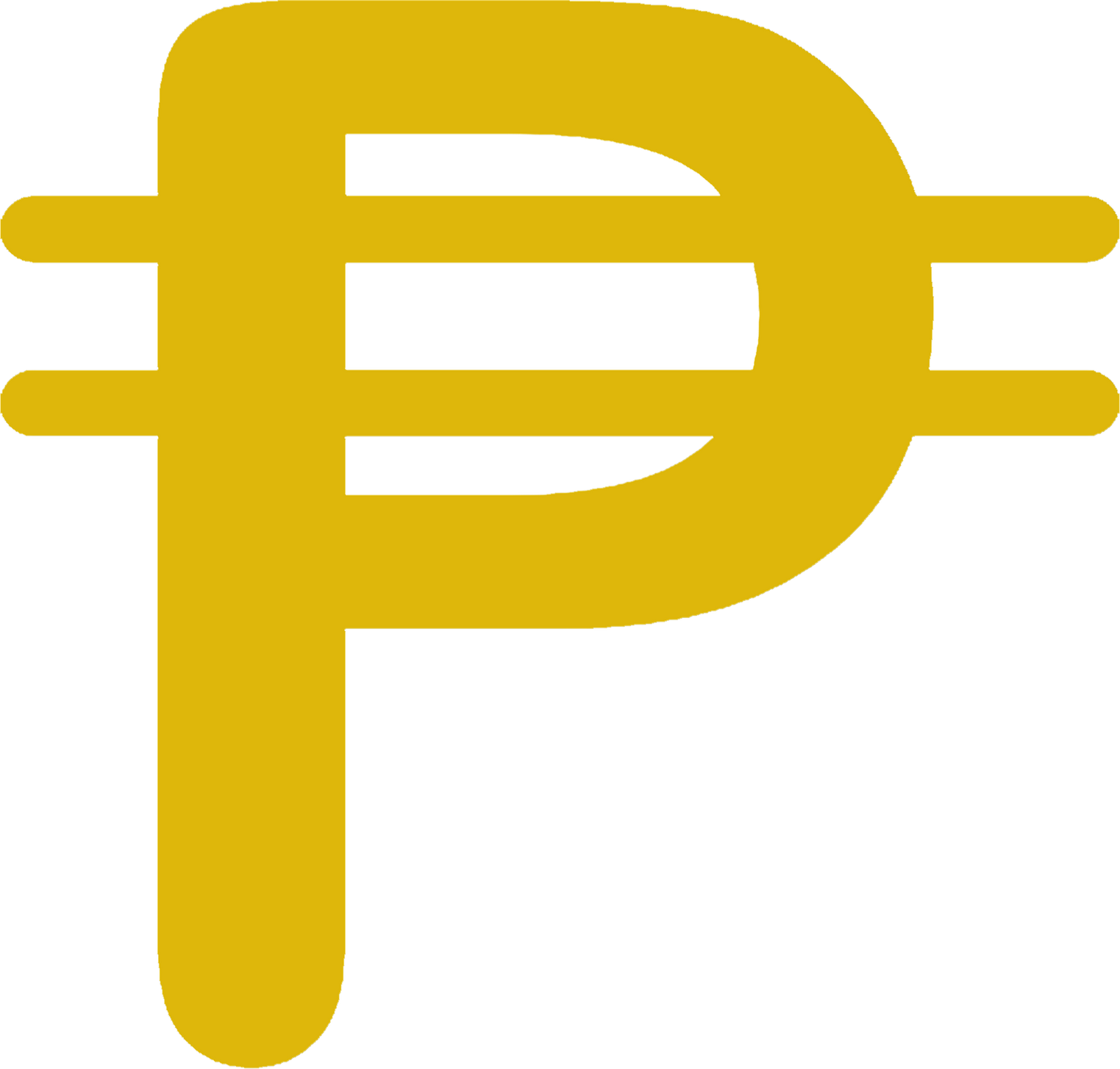 Gold Peso Sign Illustration